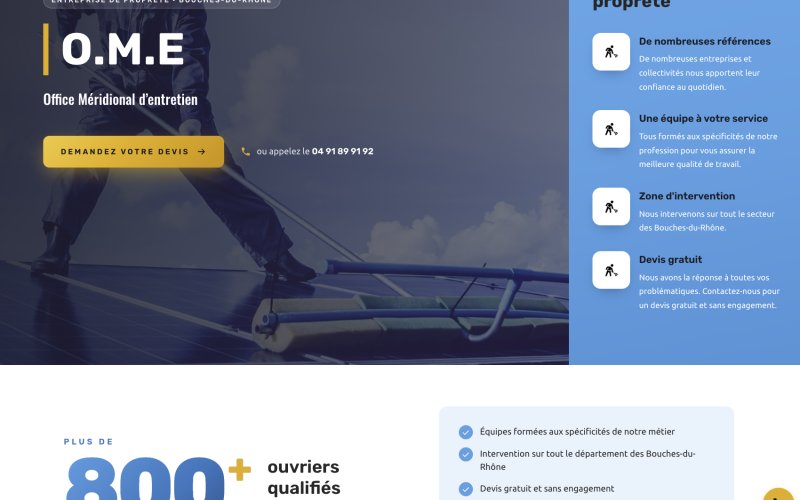 Site web O.M.E — Office Méridional d’Entretien