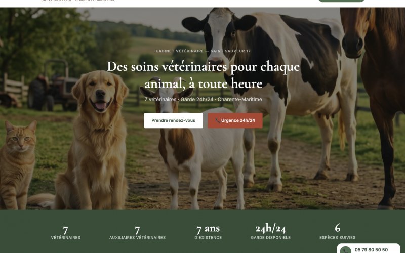 Site web Vétérinaires de Plein Air